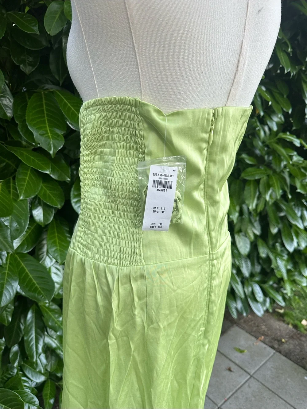 Abercrombie & Fitch Strapless Lime Green Maxi Dress (detachable straps)